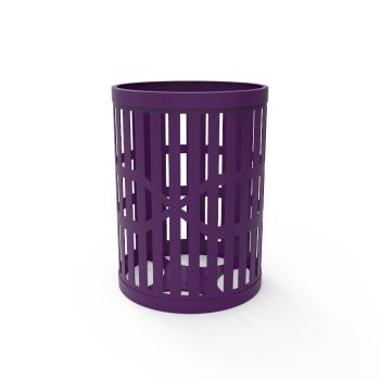 32 Gallon Ribbed Steel Trash Receptacle