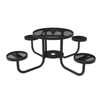 Expanded Metal Round Patio Table with Seats
