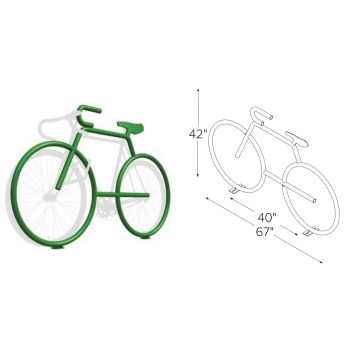 Bike-Shaped Bicycle Rack - 4 Bike Capacity