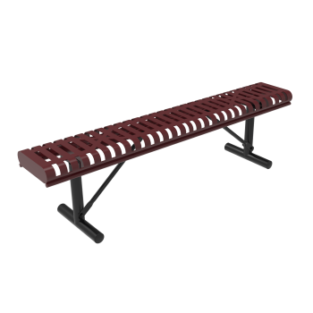 Ribbed Steel Rolled Edge Bench without Back - Portable Mount