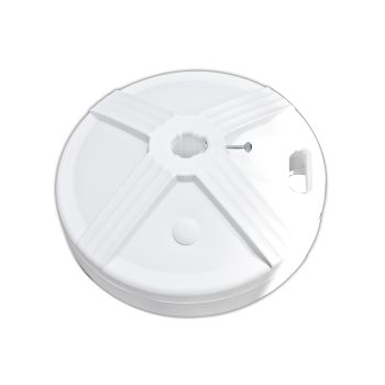 White 16-inch Diameter Umbrella Stand Filled with Concrete