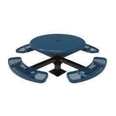 Expanded Metal Single Post Round Table with Smooth Top