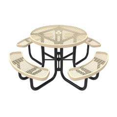 Expanded Metal Portable Frame Round Table - 4 Seats