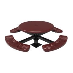 Honeycomb Steel Rooted Round Table with Smooth Top - Surface Mount