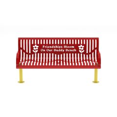 6 foot long Buddy Bloom Buddy Bench with Classic Wingline Style with Back