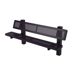 Innovated Style Square Frame Park Bench-6 Feet-Single-Sided-In-ground