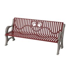 Dog Park Paws Design 6-feet Classic Style Bench with Back
