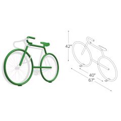 Bike-Shaped Bicycle Rack - 4 Bike Capacity