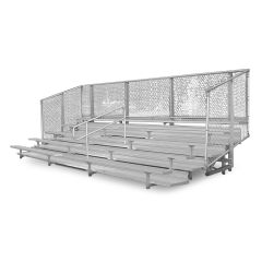 Aluminum Frame Bleachers with Chain-Link Guardrails