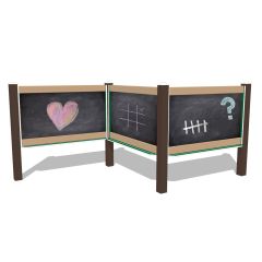 Zig Zag Configuration - Outdoor Magnetic Chalkboard Triple - Inground Mount
