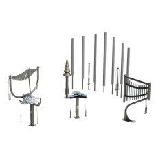 Sculptural Ensemble (includes Contrabass Chimes, Lilypad Cymbals, Manta Ray, Harp, Pagoda Bells, and Aria)