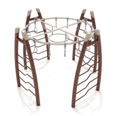 Freestanding Curved Post Overhead Swinging Ring Ladder