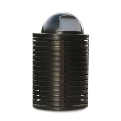 Horizontal Strap Style Trash Receptacle