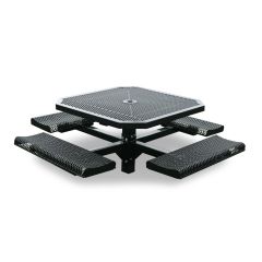 Rolled Octagon Pedestal Table - 4 Seats - In-ground Mount