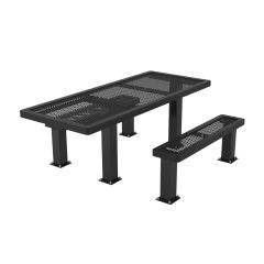 ADA Accessible Regal Rectangular Pedestal Frame Picnic Table with Detached Seating - 6 Foot - Surface Mount