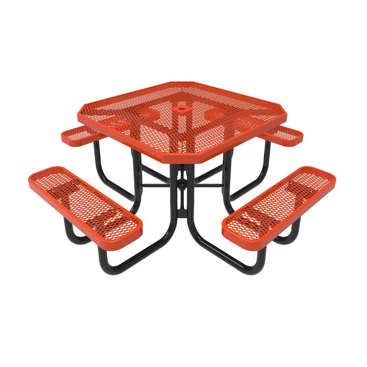 Expanded Metal Portable Frame Octagon Table - 4 Seats