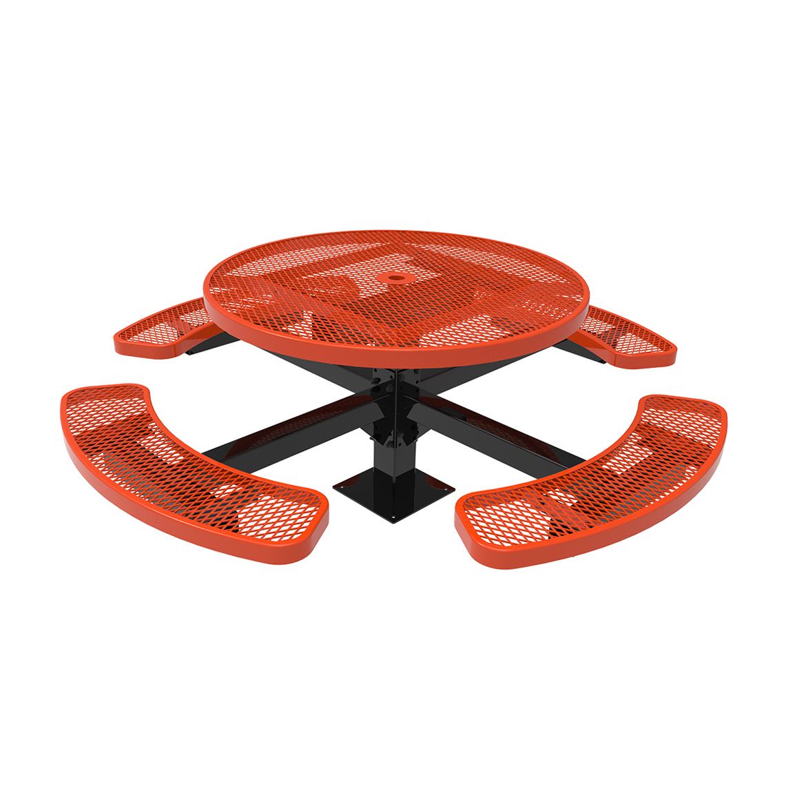 Expanded Metal Single Post Round Table