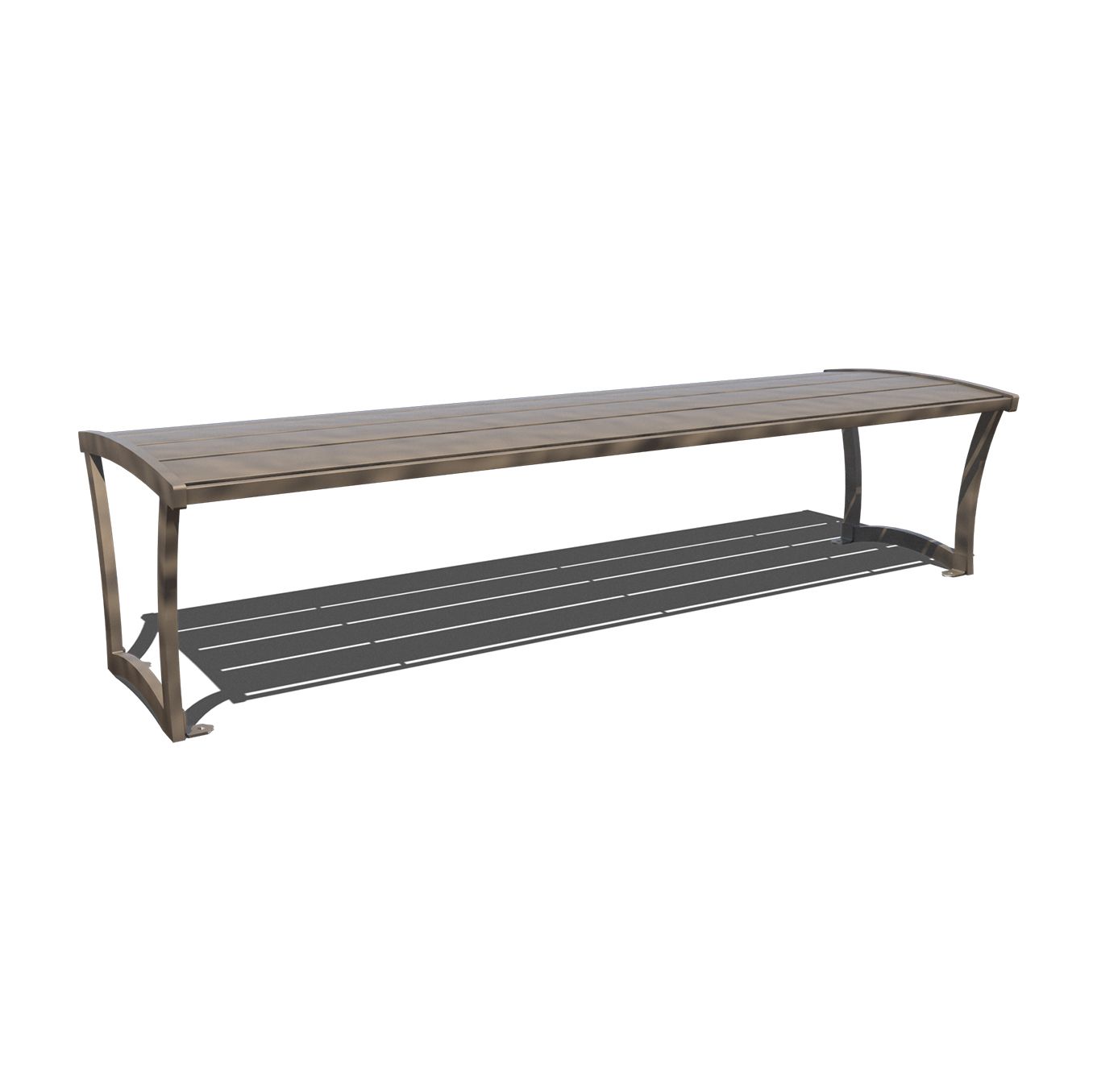 Bryce Steel Slatted Bench without Back