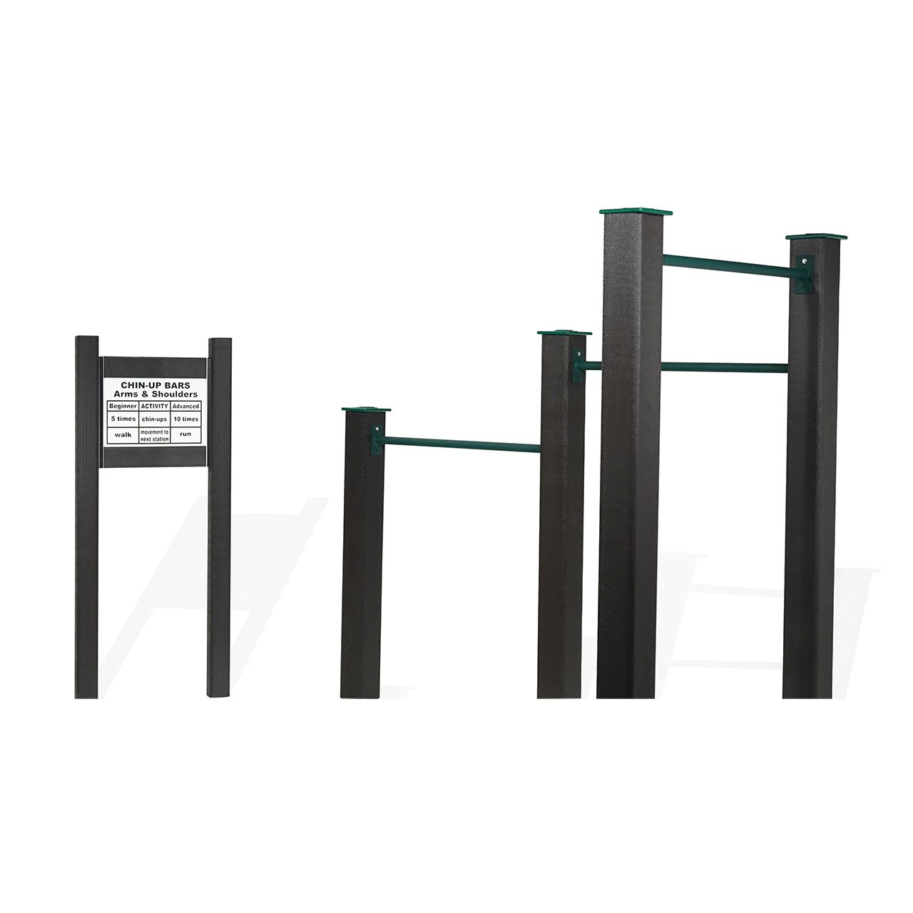 4 Station Recycled Plastic Fitness Station | Chin-Up Bars