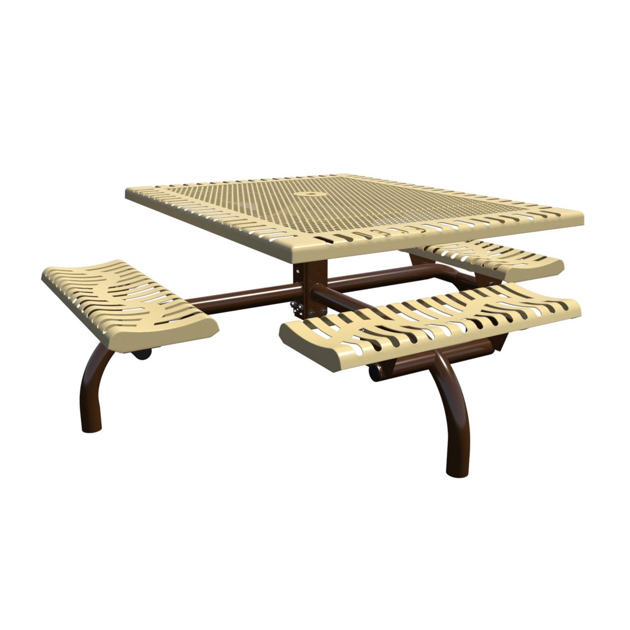 Classic Square WEB Table - 4 Seat - In-ground Mount