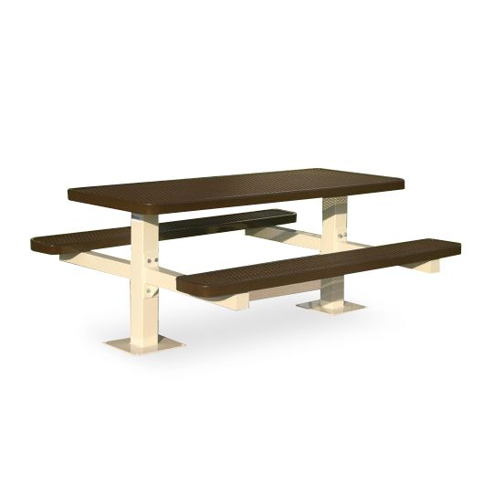 Expanded Metal Double Post Picnic Table