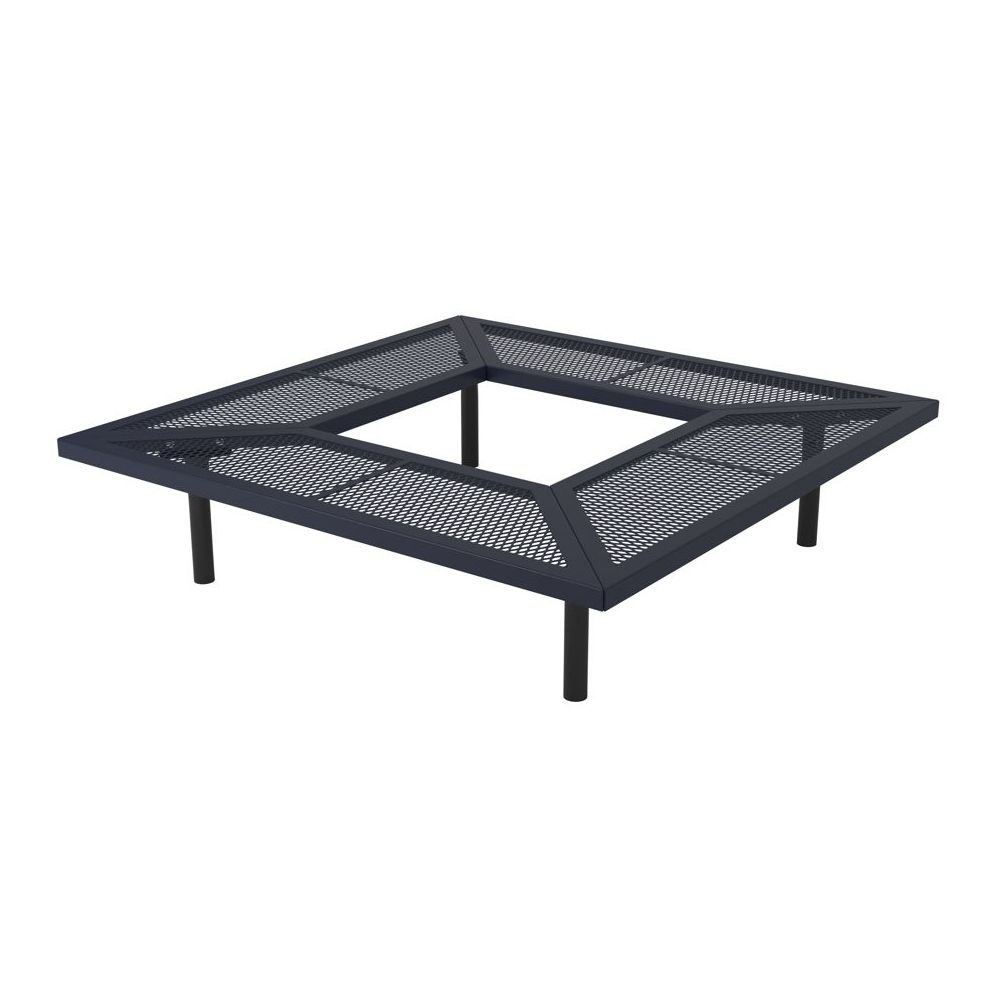 Geometric Style Park Bench - 6 Feet - In-ground Mount