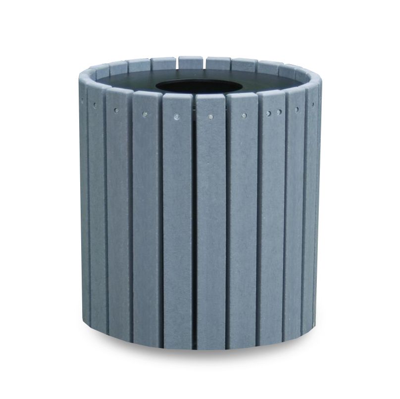 Round Heavy-Duty Recycled Plastic Receptacle