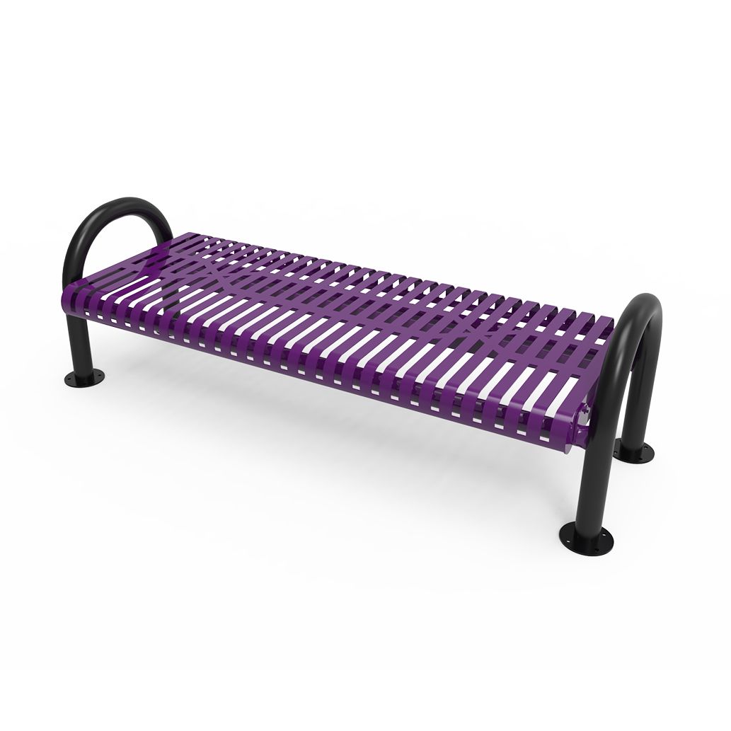 Ribbed Steel Pipe Frame Bench without Back - Surface
