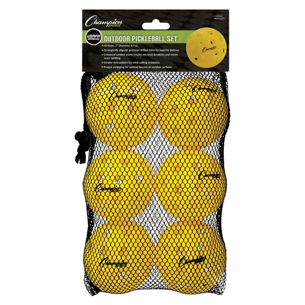 Outdoor Pickleballs - Set of 6