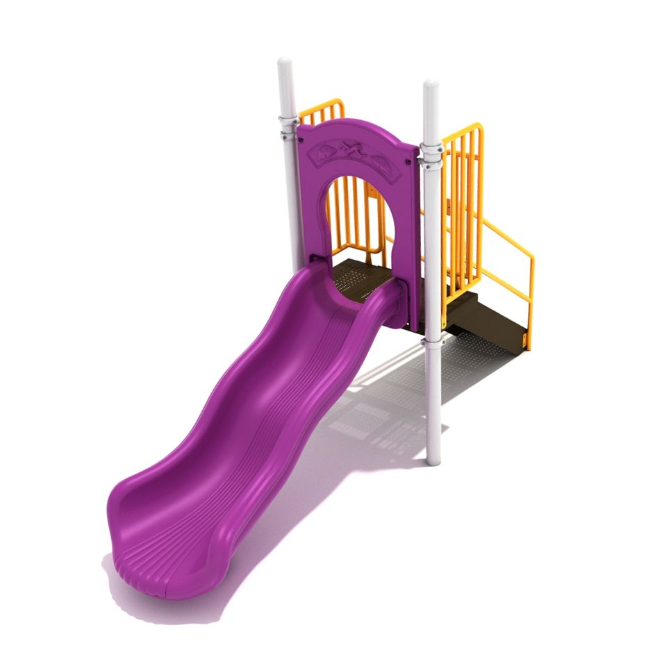 3-feet Wavy Super Slide in Purple with Sunglow Yellow and Silver Posts