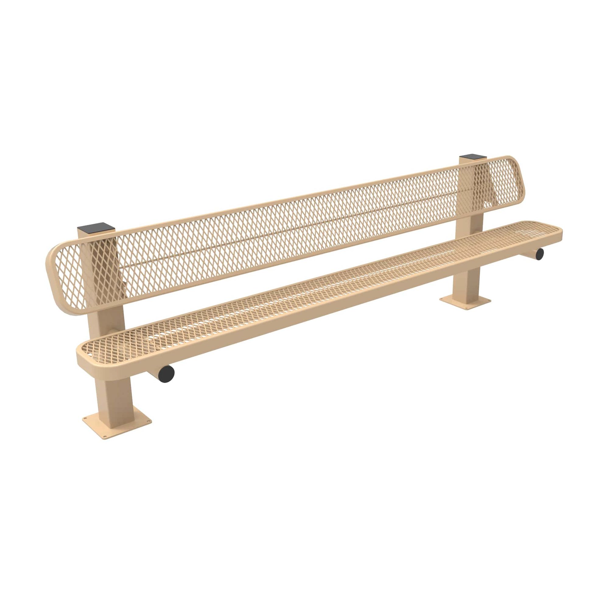 MyTCoat Expanded Metal Bench with Square Posts - Surface Mount