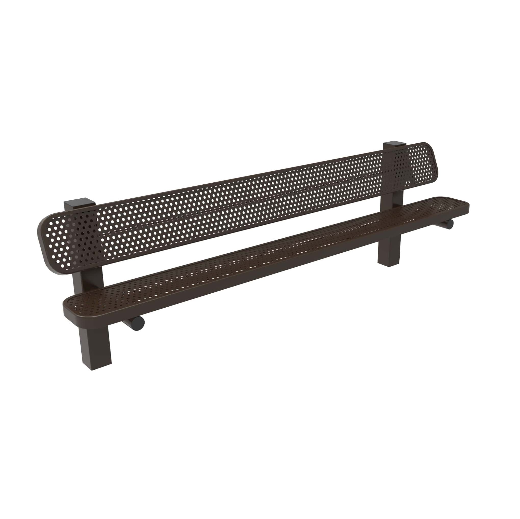 Honeycomb Steel Bench with Square Posts - In-ground Mount