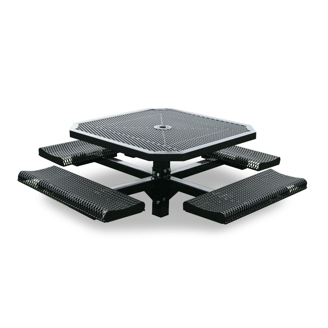 Rolled Octagon Pedestal Table - 4 Seats - In-ground Mount