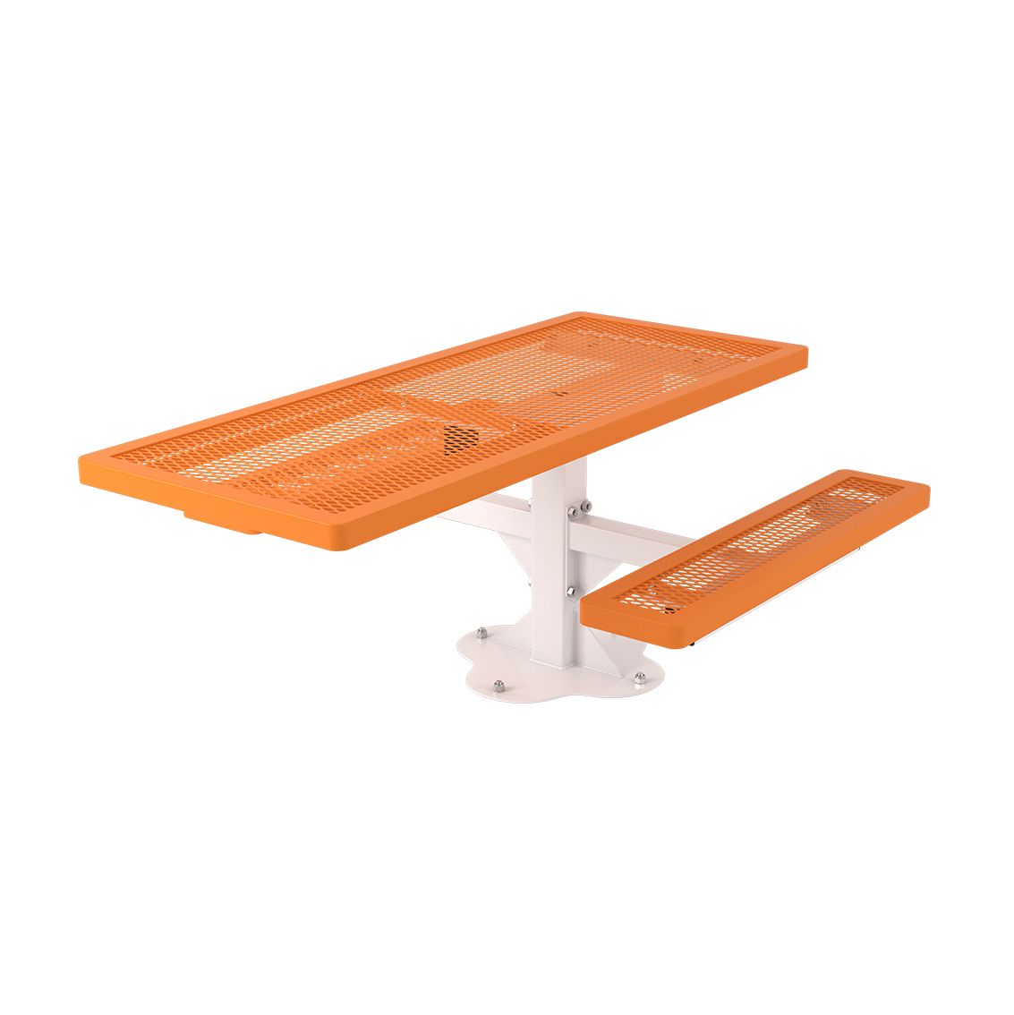 ADA Accessible Regal Rectangular Single Pedestal Frame Picnic Table with Attached Seating