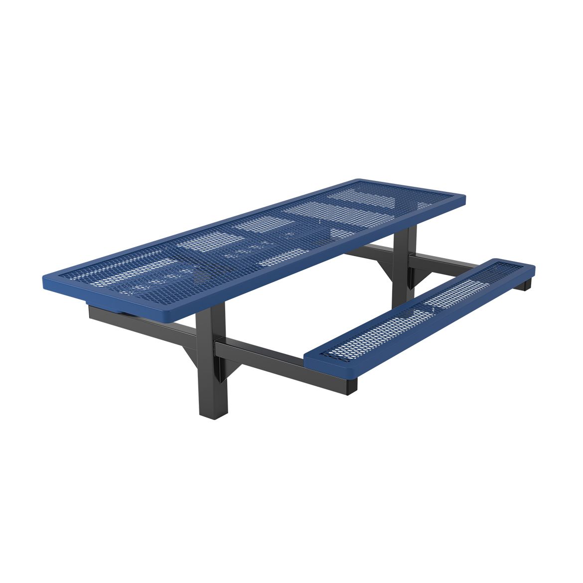 ADA Accessible Regal Rectangular Double Pedestal Frame Picnic Table with Attached Seating - In-ground Mount
