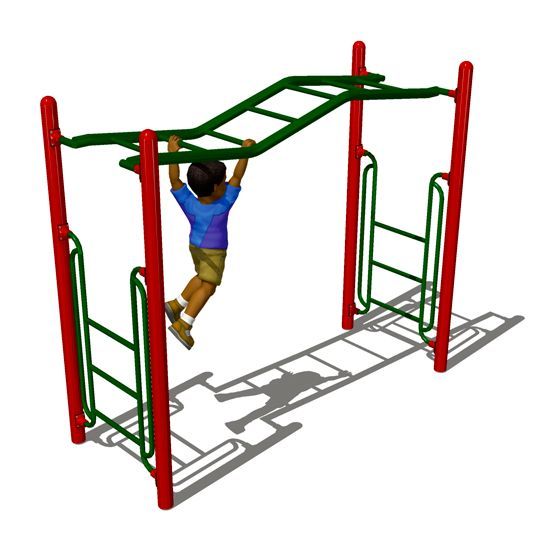 Freestanding Wavy Straight Rung